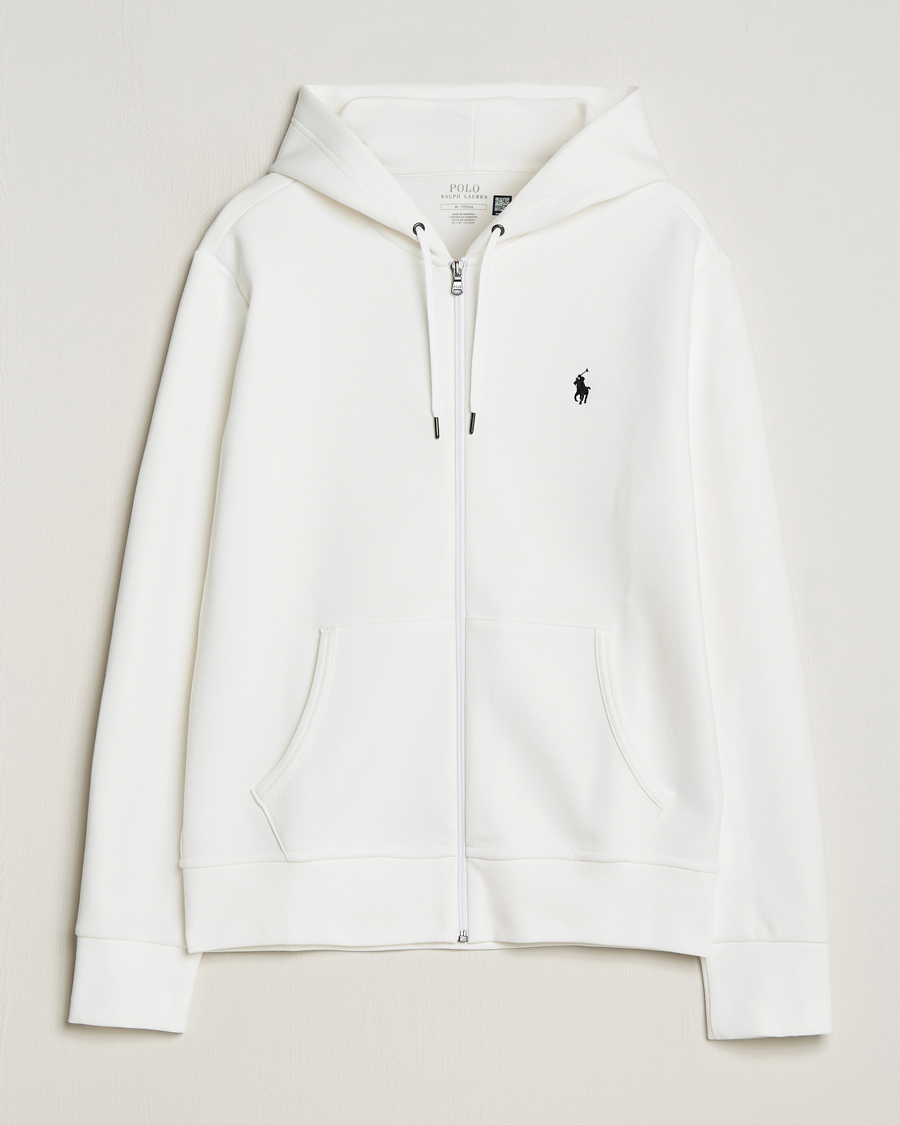 Herre | Gensere | Polo Ralph Lauren | Double Knitted Full-Zip Hoodie White