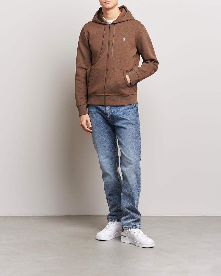 Herre | Gensere | Polo Ralph Lauren | Double Knitted Full-Zip Hoodie Cedar Heather