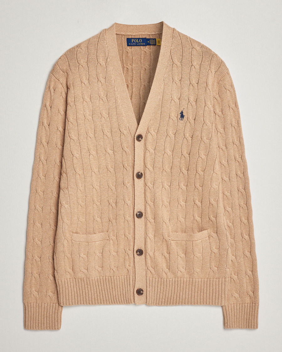 Herre | Gensere | Polo Ralph Lauren | Cotton Cable Cardigan Camel Melange
