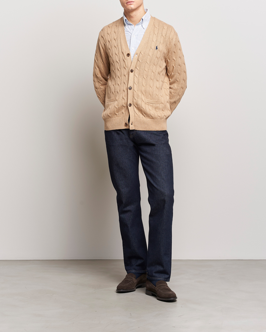 Herre | Gensere | Polo Ralph Lauren | Cotton Cable Cardigan Camel Melange