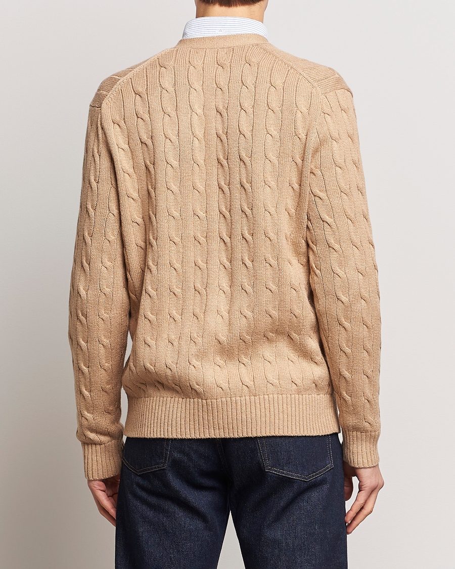 Herre | Gensere | Polo Ralph Lauren | Cotton Cable Cardigan Camel Melange