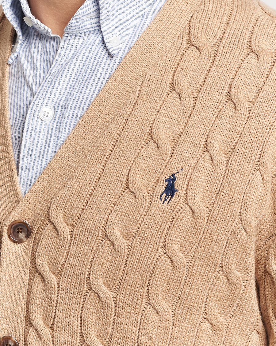 Herre | Gensere | Polo Ralph Lauren | Cotton Cable Cardigan Camel Melange