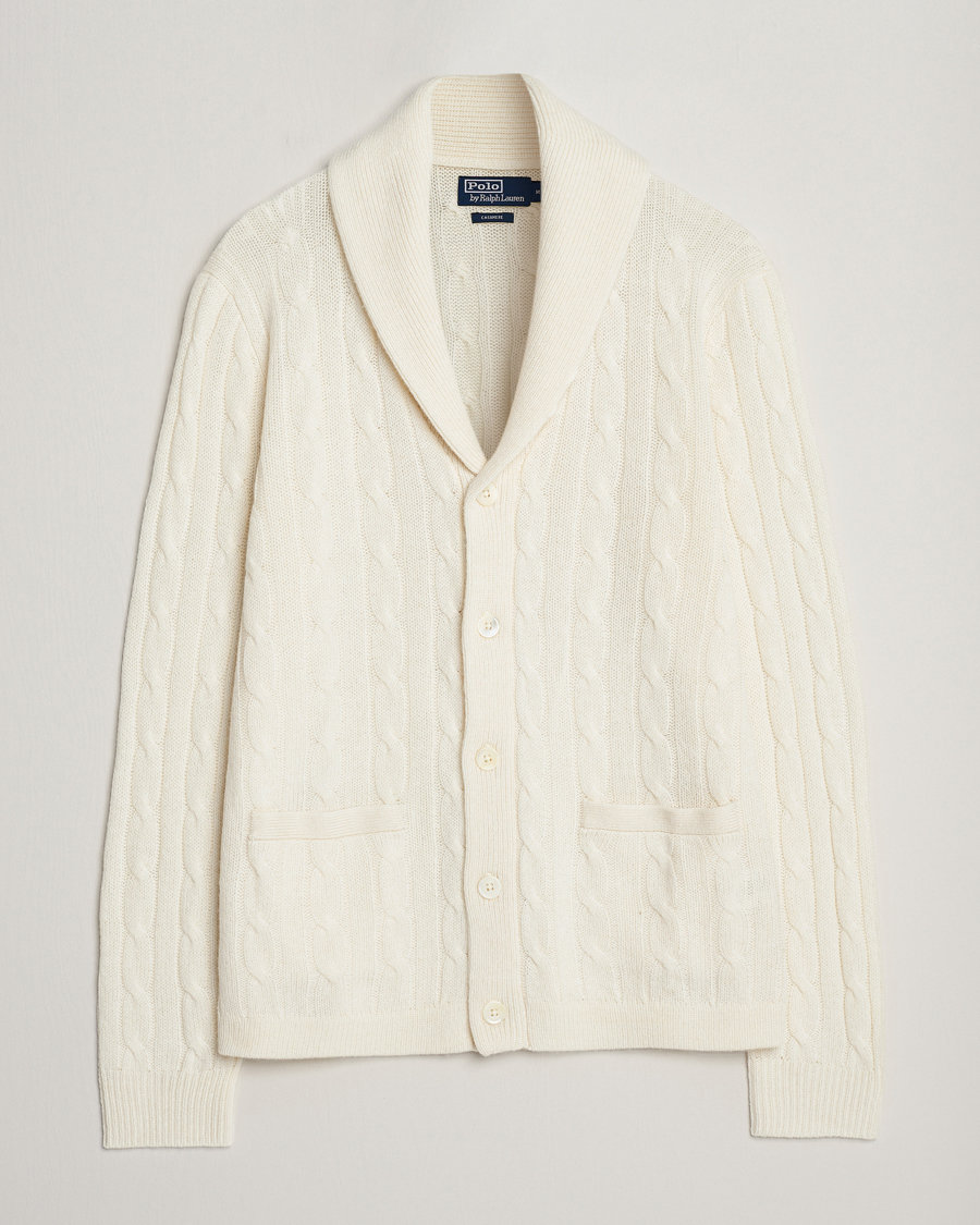 Herre | Gensere | Polo Ralph Lauren | Cashmere Cable Shawl Collar Cardigan Cream