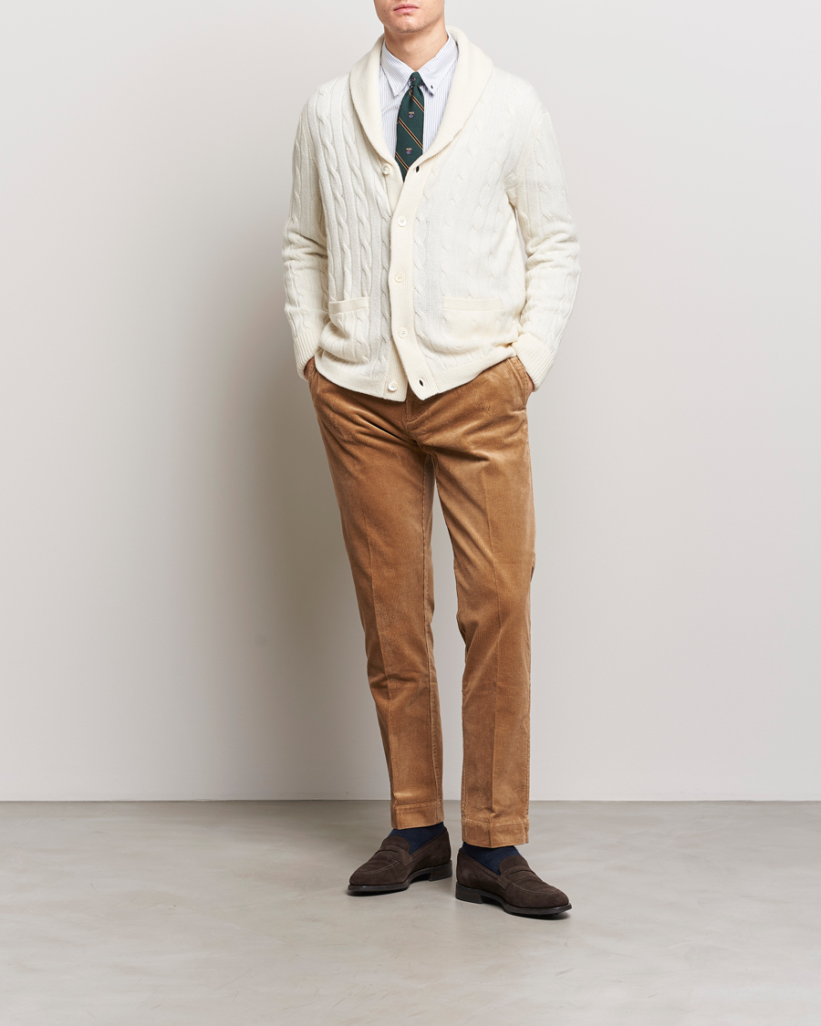 Herre | Gensere | Polo Ralph Lauren | Cashmere Cable Shawl Collar Cardigan Cream