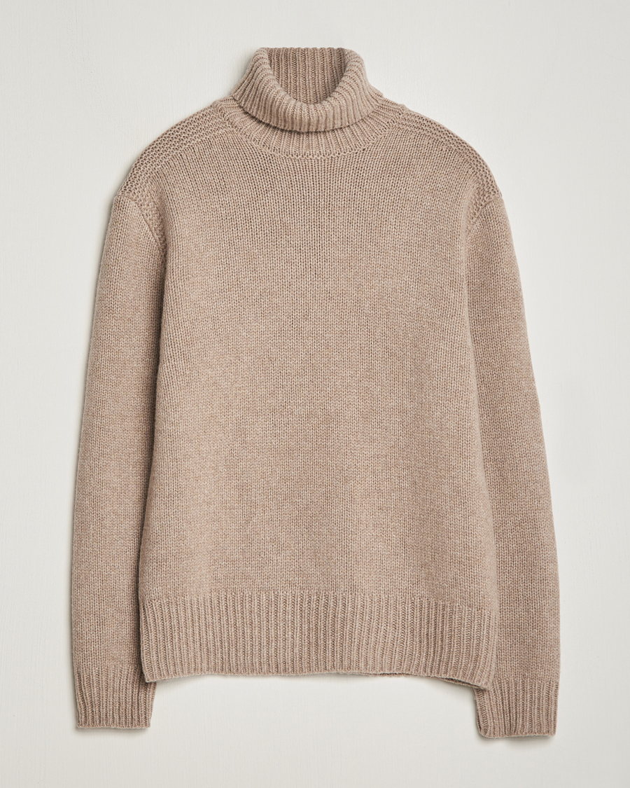 Herre | Gensere | Polo Ralph Lauren | Wool/Cashmere Knitted Rollneck Oak Brown Heather