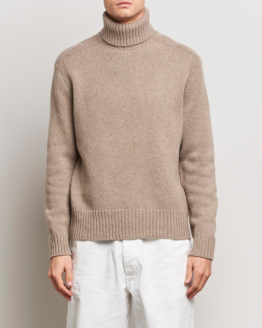 Herre | Avdelinger | Polo Ralph Lauren | Wool/Cashmere Knitted Rollneck Oak Brown Heather