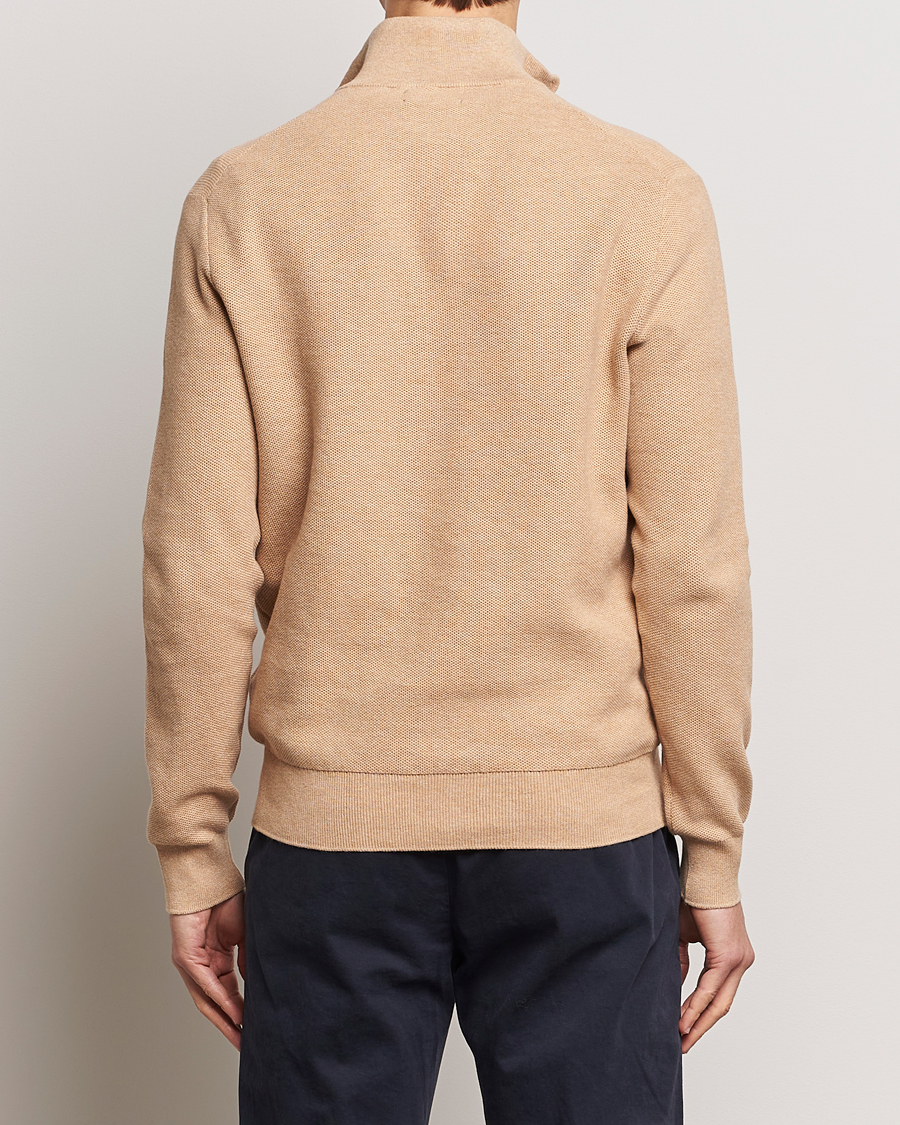 Herre | Gensere | Polo Ralph Lauren | Half Zip Cotton Pullover Camel Melange
