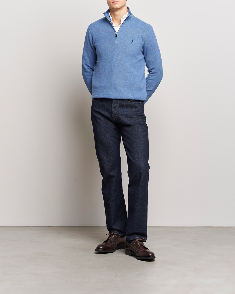 Herre | Gensere | Polo Ralph Lauren | Textured Half-Zip Blue Heather