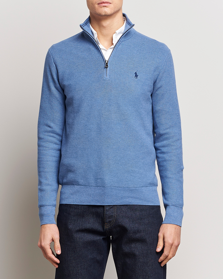 Herr |  | Polo Ralph Lauren | Textured Half-Zip Blue Heather