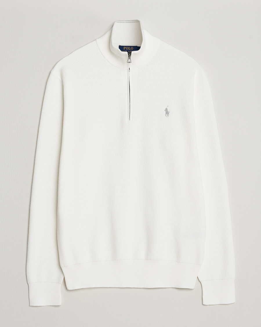 Herre | Gensere | Polo Ralph Lauren | Textured Half Zip Deckwash White