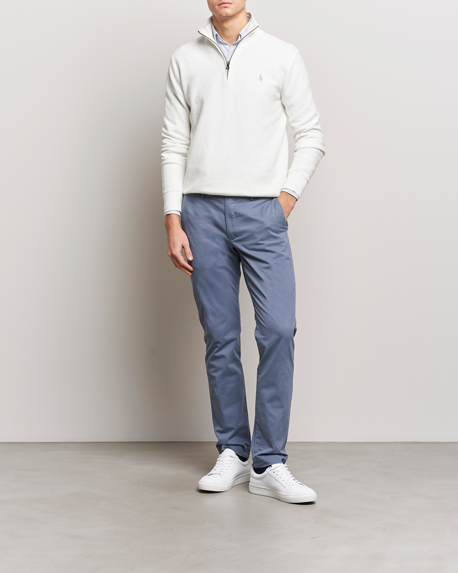 Herre | Gensere | Polo Ralph Lauren | Textured Half Zip Deckwash White