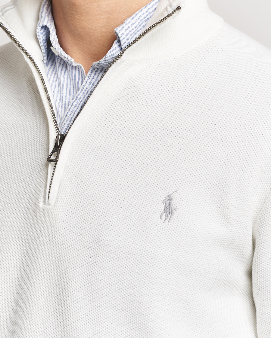 Herre | Gensere | Polo Ralph Lauren | Textured Half Zip Deckwash White