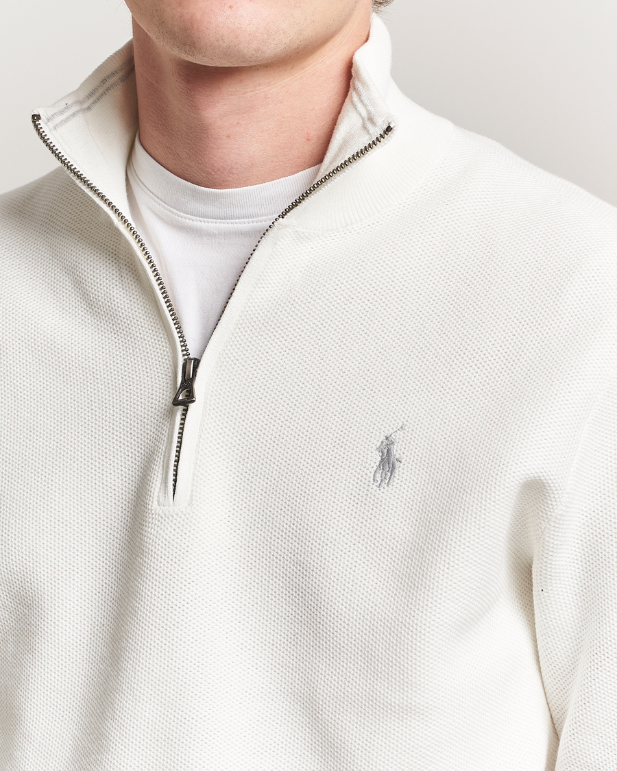 Herre | Gensere | Polo Ralph Lauren | Textured Half Zip Deckwash White