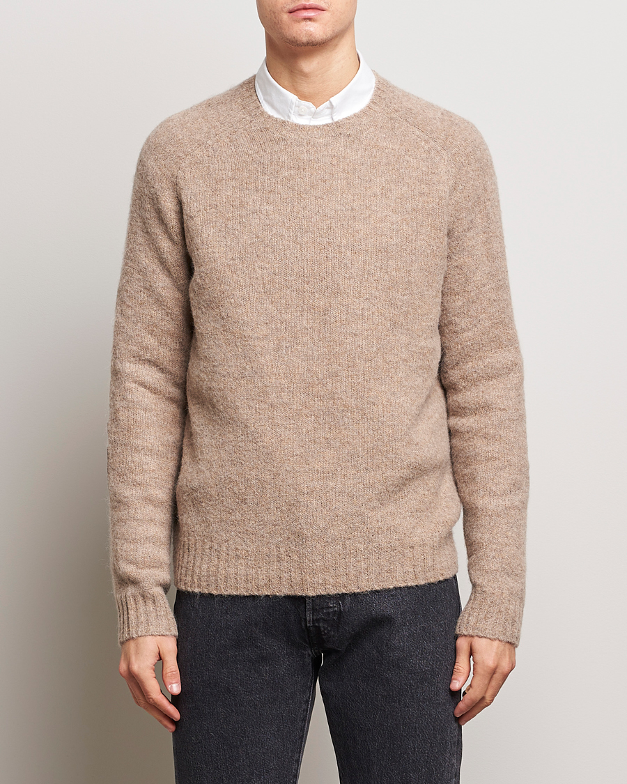 Herre | 30% salg | Polo Ralph Lauren | Alpaca Knitted Crew Neck Sweater Oak Brown Heather