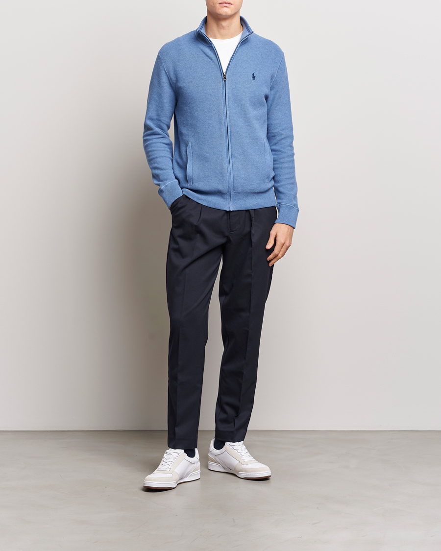 Herre | Gensere | Polo Ralph Lauren | Textured Full-Zip Blue Stone Heather