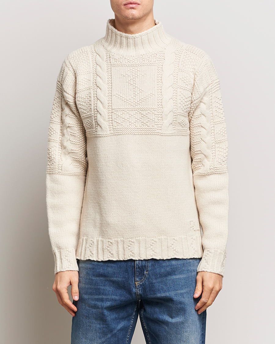 Herre | Rullekravetrøjer | Polo Ralph Lauren | Wool Knitted Aran Rollneck Cream