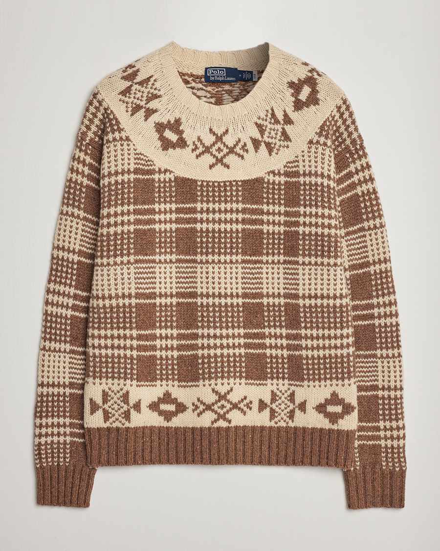 Herre | Gensere | Polo Ralph Lauren | Wool Knitted Crew Neck Sweater Medium Brown