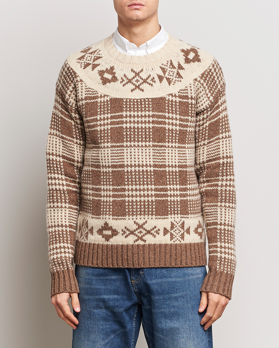 Herre | Julegensere | Polo Ralph Lauren | Wool Knitted Crew Neck Sweater Medium Brown