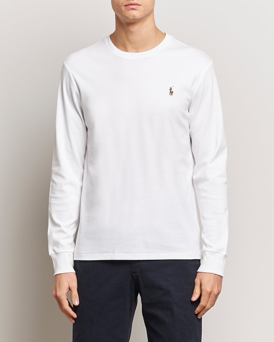 Men |  | Polo Ralph Lauren | Luxury Pima Cotton Long Sleeve T-Shirt White