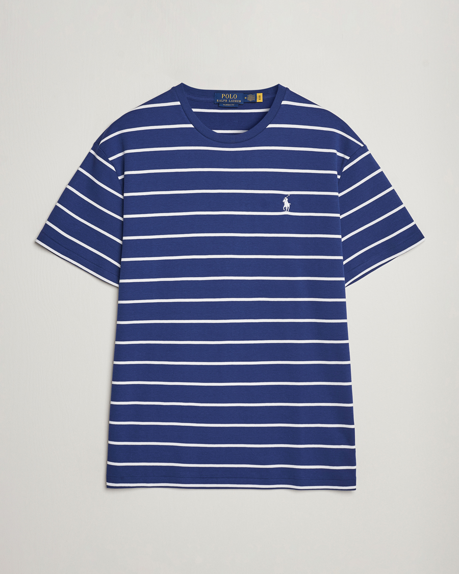 Herre | T-Shirts | Polo Ralph Lauren | Striped Crew Neck T-Shirt Blue/White