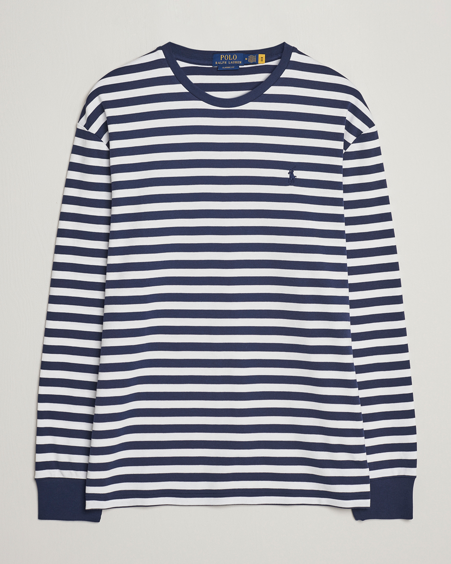Herre |  | Polo Ralph Lauren | Striped Long Sleeve T-Shirt Refined Navy/White