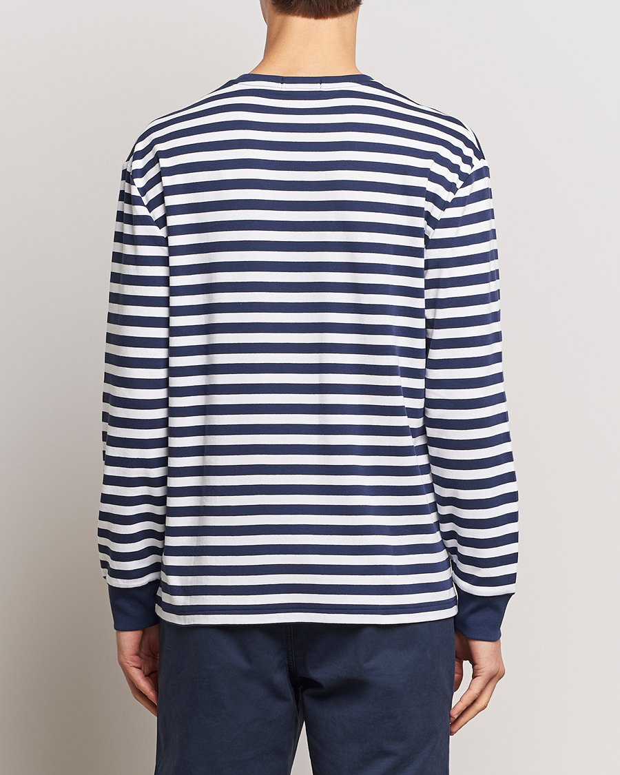 Herre | T-Shirts | Polo Ralph Lauren | Striped Long Sleeve T-Shirt Refined Navy/White