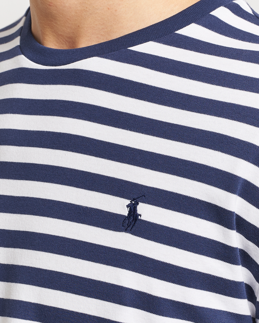 Herre | T-Shirts | Polo Ralph Lauren | Striped Long Sleeve T-Shirt Refined Navy/White