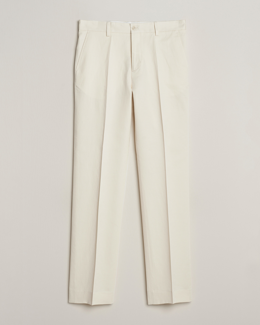Herre | Bukser | Filippa K | Straight Linen Trousers Bone White