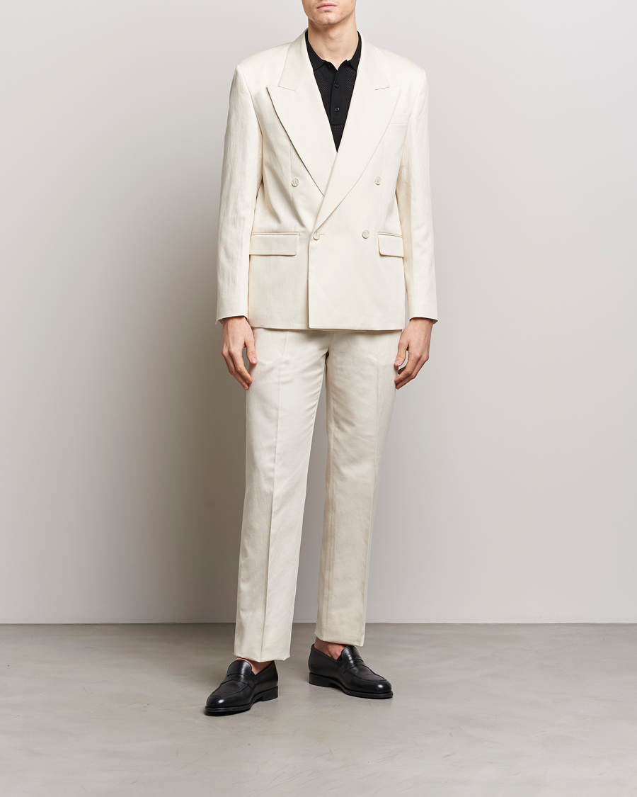 Herre | Bukser | Filippa K | Straight Linen Trousers Bone White