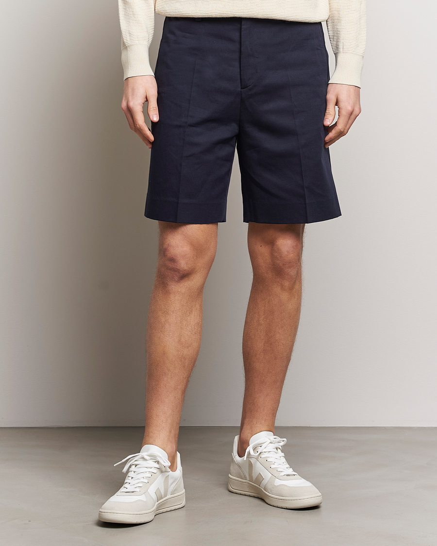 Herre | Nytt i butikken | Filippa K | Cotton/Linen Shorts Navy