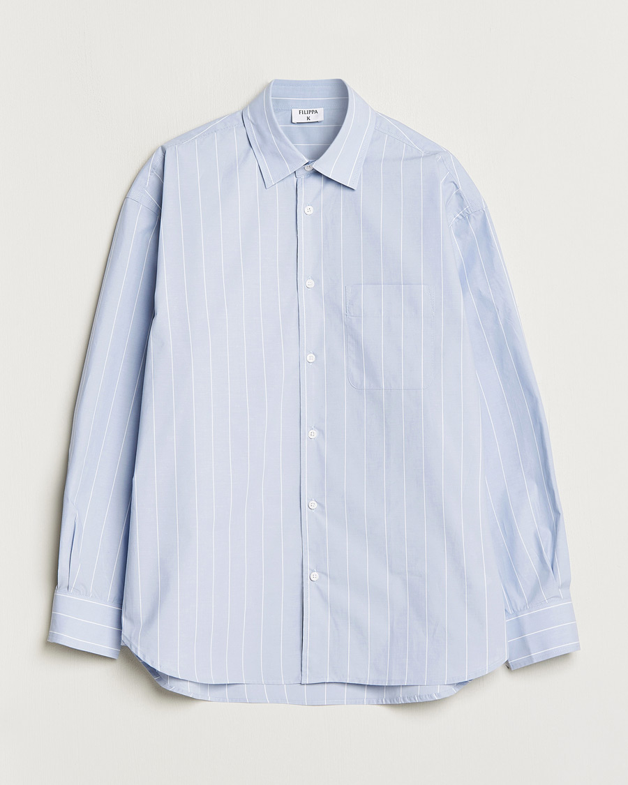 Herre | Skjorter | Filippa K | Striped Poplin Shirt Faded Blue/White