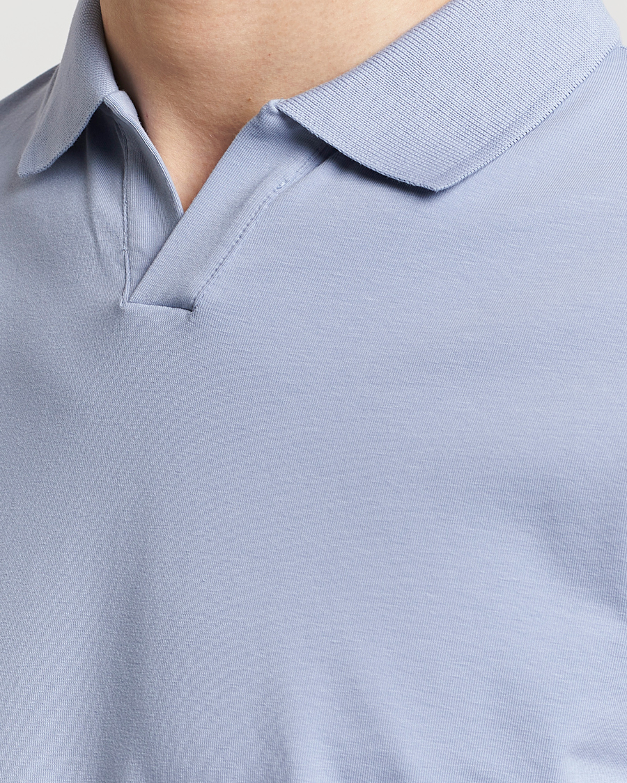 Herre | Pikéer | Filippa K | Soft Lycra Polo T-Shirt Faded Blue