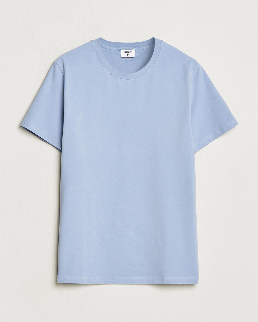 Herre | T-Shirts | Filippa K | Soft Lycra T-Shirt Faded Blue