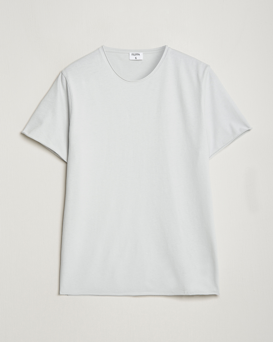 Herre | T-Shirts | Filippa K | Roll Neck Crew Neck T-Shirt Light Grey