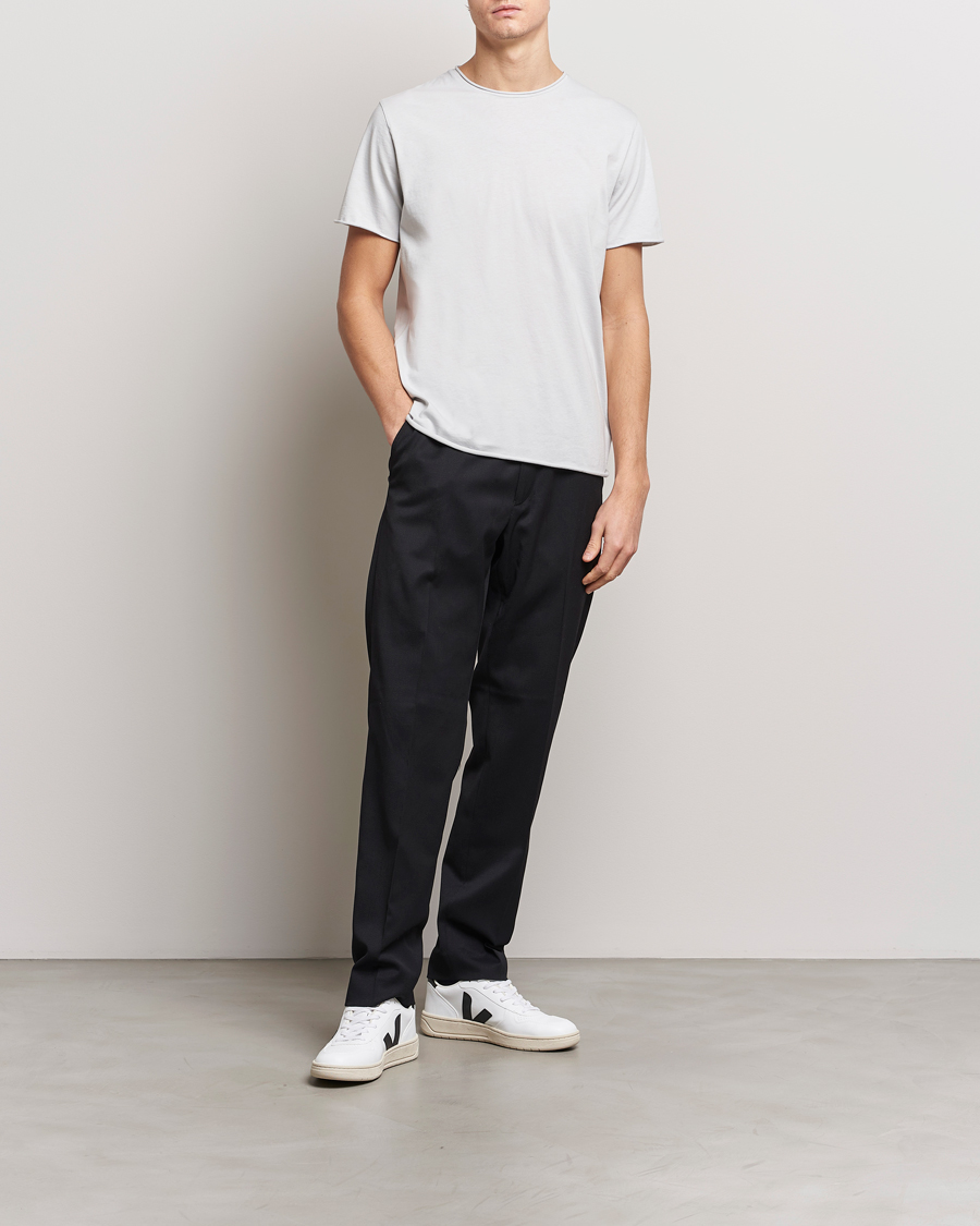 Herre | T-Shirts | Filippa K | Roll Neck Crew Neck T-Shirt Light Grey