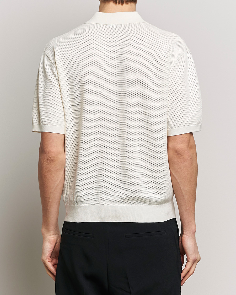 Herre | Pikéer | Filippa K | Mesh Knitted Polo Chalk White