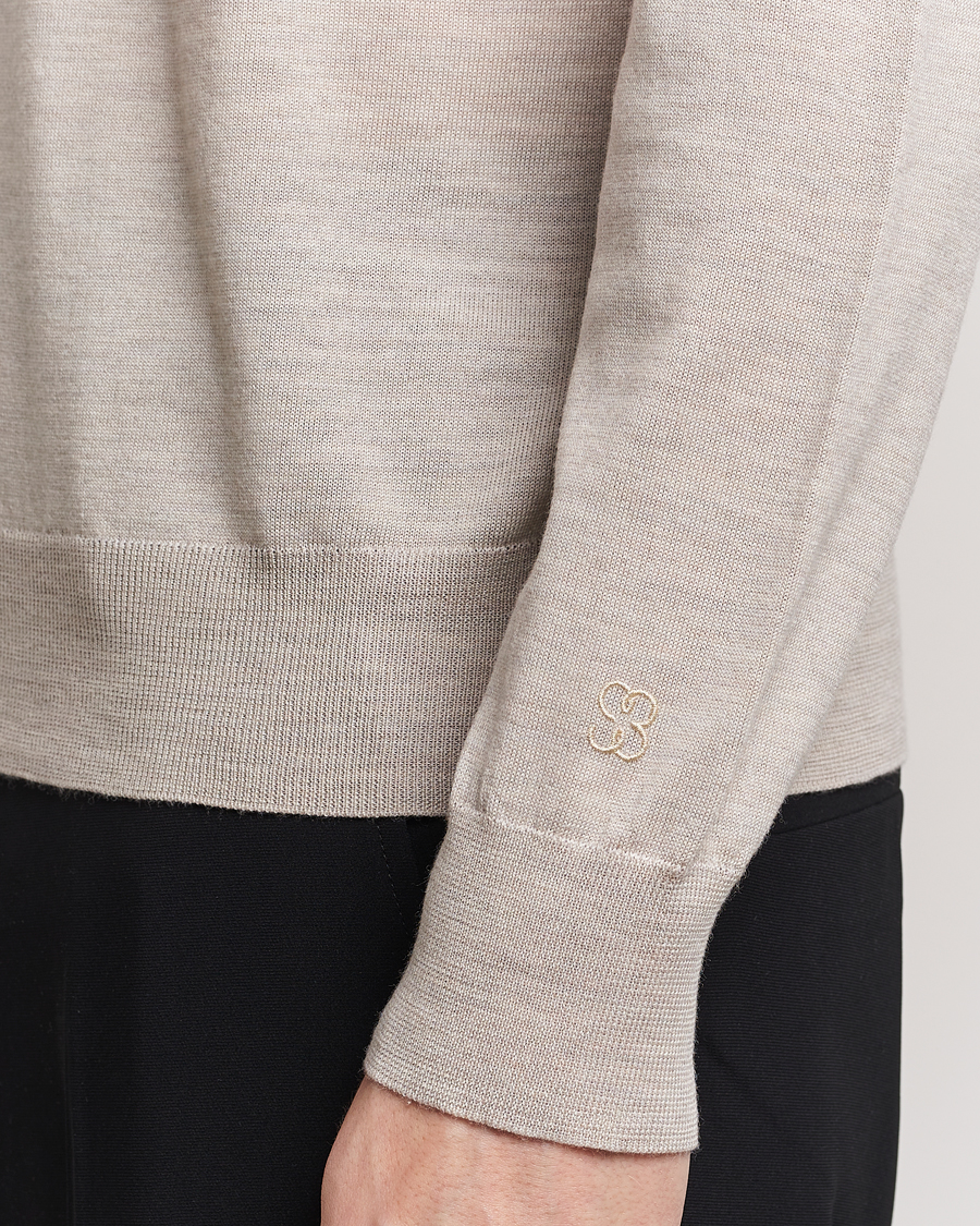 Herre | Gensere | Filippa K | Merino Round Neck Sweater Beige Melange