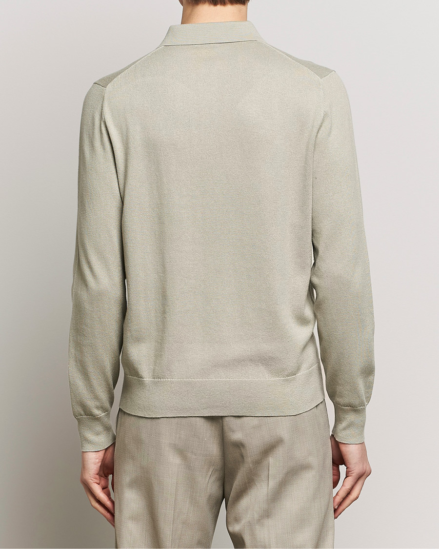 Herre | Gensere | Filippa K | Knitted Polo Shirt Light Sage