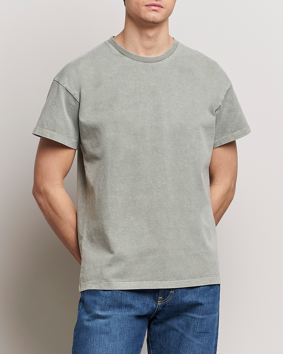 Herre | Klær | Jeanerica | Marcel Heavy Crew Neck T-Shirt Washed Olive Green