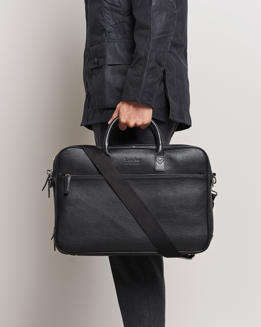 Herre | Business & Beyond | Loake 1880 | Westminster Grain Leather Briefcase Black