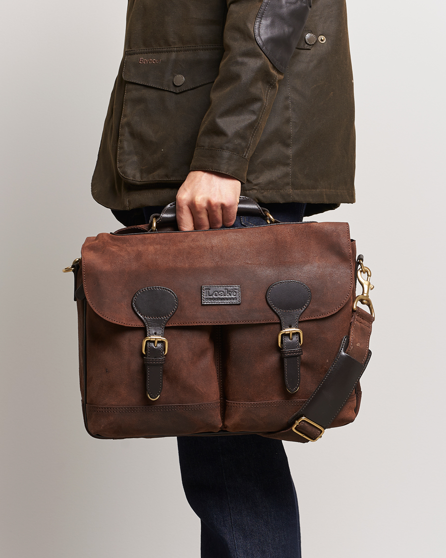 Herre | Loake 1880 Blackfriars Suede/Leather Briefcase Brown | Loake 1880 | Blackfriars Suede/Leather Briefcase Brown