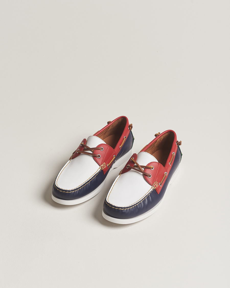 Herre | Nye produktbilder | Polo Ralph Lauren | Merton Leather Boat Shoe Red/White/Blue