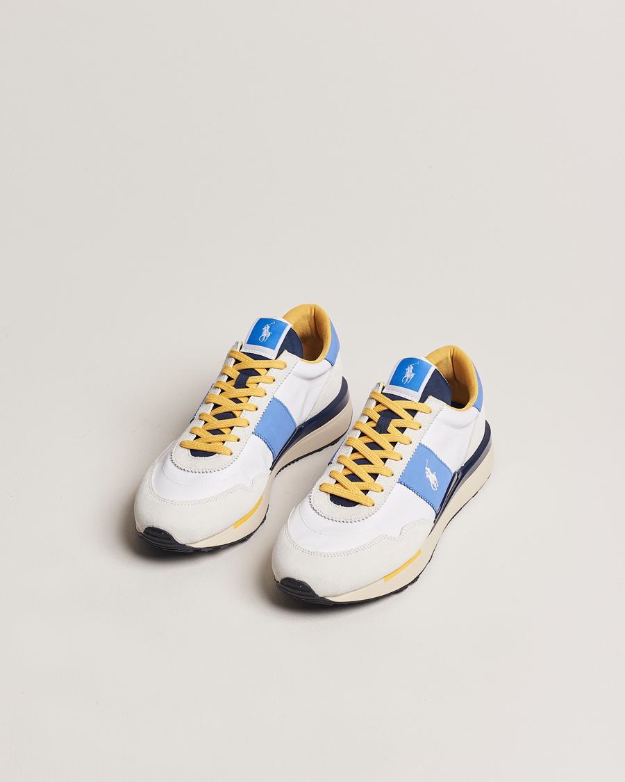 Herre | Sko i mokka | Polo Ralph Lauren | Train 89 Running Sneaker White/Blue/Yellow