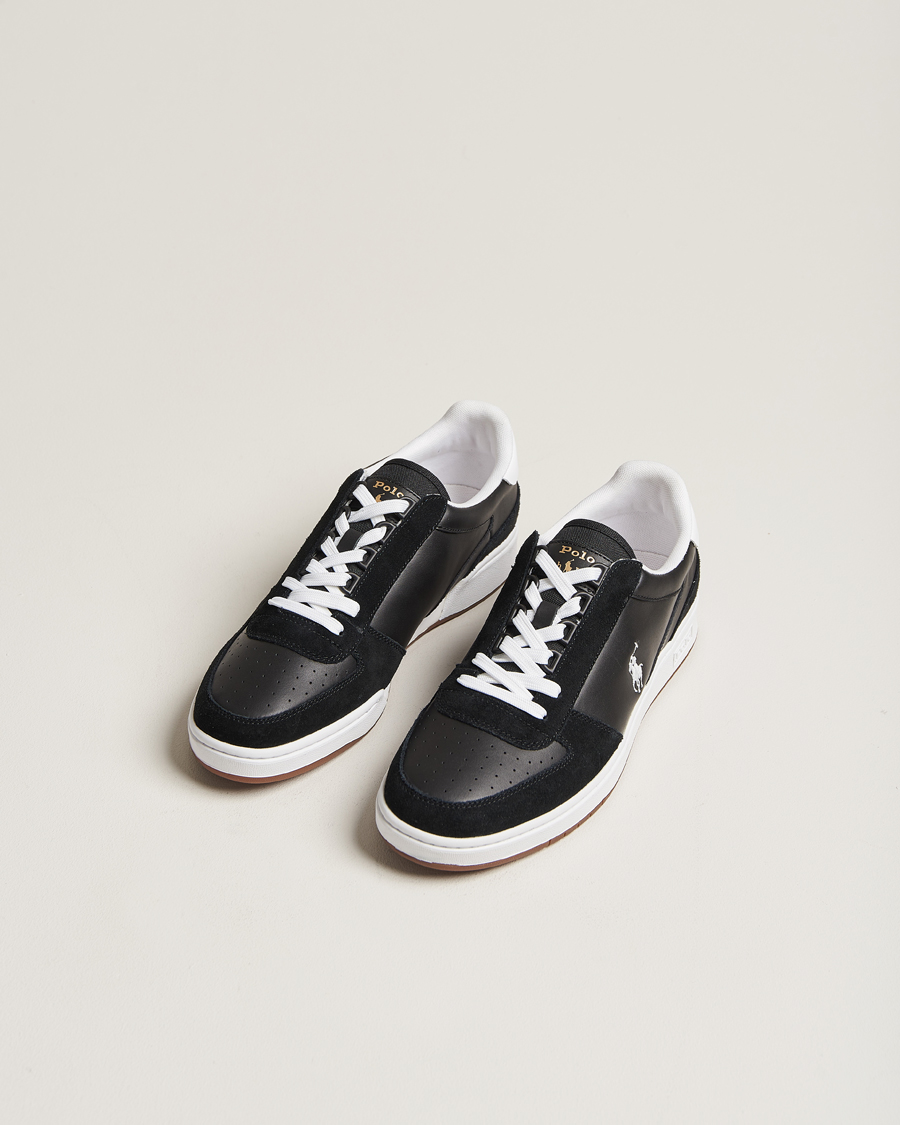 Herre | Sko i mokka | Polo Ralph Lauren | CRT Leather/Suede Sneaker Black/White