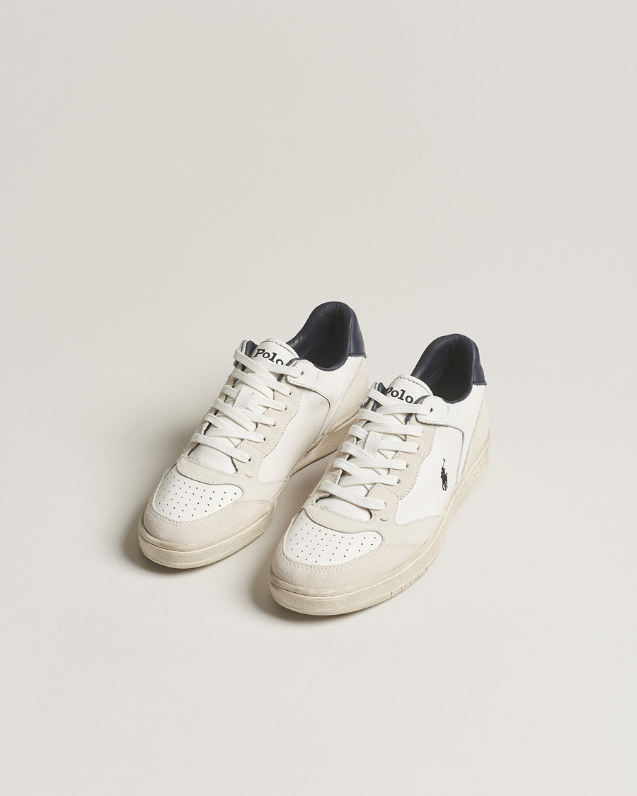 Herre | Sko i mokka | Polo Ralph Lauren | Court Luxury Leather/Suede Sneaker White