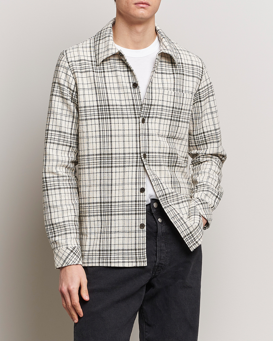 Herre | Skjortejakke | Samsøe Samsøe | Taka Checked Overshirt Dusty Olive/White