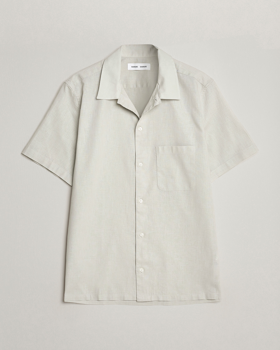Herre | Nytt i butikken | Samsøe Samsøe | Avan Linen/Cotton Short Sleeve Shirt Moonstruck