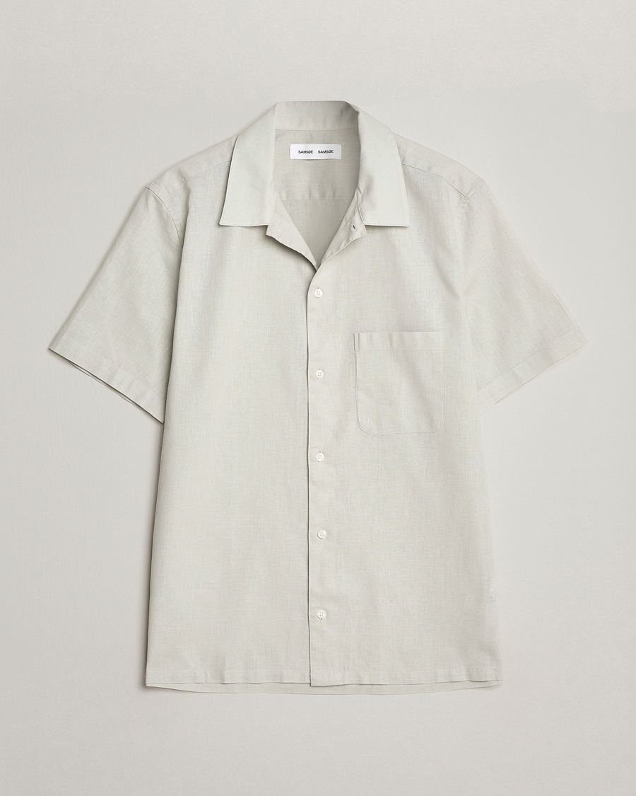 Herre | Skjorter | Samsøe Samsøe | Avan Linen/Cotton Short Sleeve Shirt Moonstruck