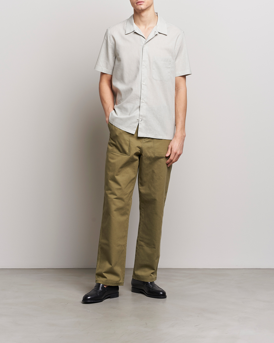 Herre | Skjorter | Samsøe Samsøe | Avan Linen/Cotton Short Sleeve Shirt Moonstruck