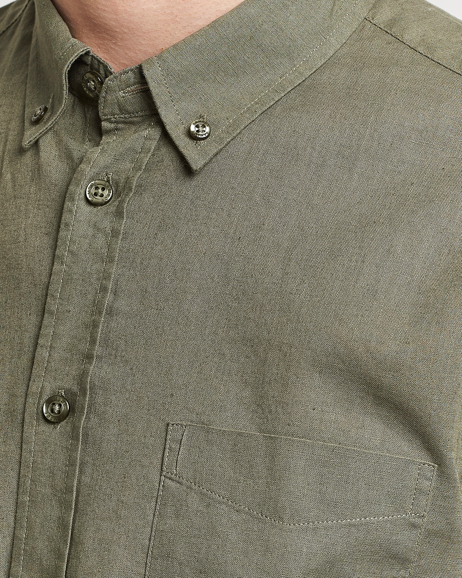 Herre | Skjorter | Samsøe Samsøe | Liam Linen/Cotton Shirt Dusty Olive